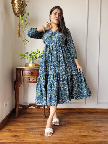 Pure Cotton Hand Block Printed Dress