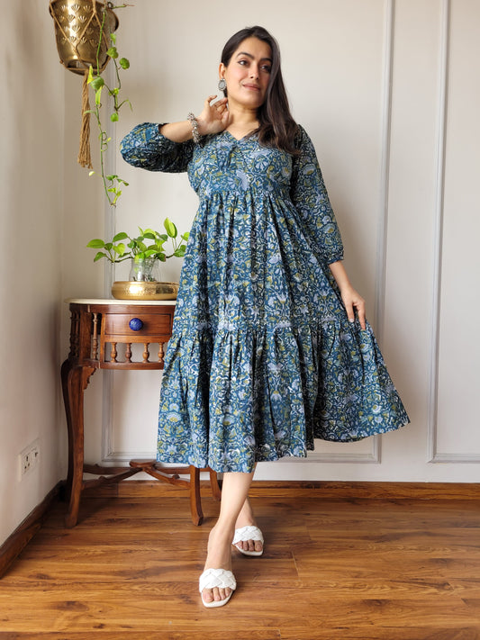 Pure Cotton Hand Block Printed Dress