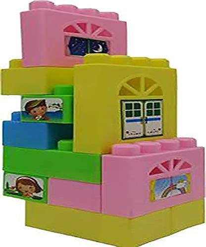 Building Blocks Educational 58 Pieces with Numbers, Stickers, and Carry Bag Multicolor Toy