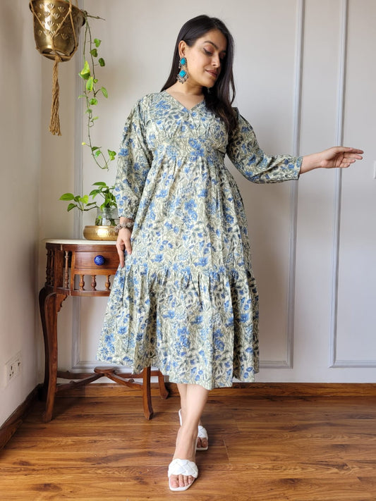 Pure Cotton Hand Block Printed Dress