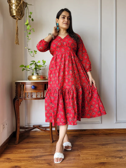 Pure Cotton Hand Block Printed Dress