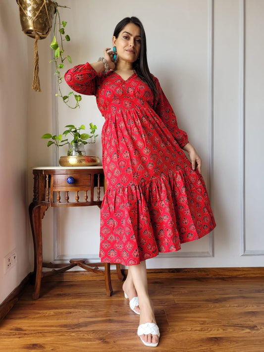 Pure Cotton Hand Block Printed Dress