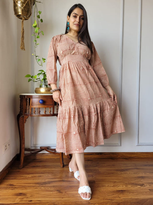 Pure Cotton Hand Block Printed Dress