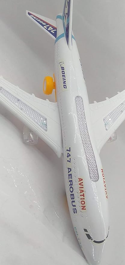 Battery Operated Aeroplane Aerobus 747 Toy with Flashing Lights and Sounds for Kids