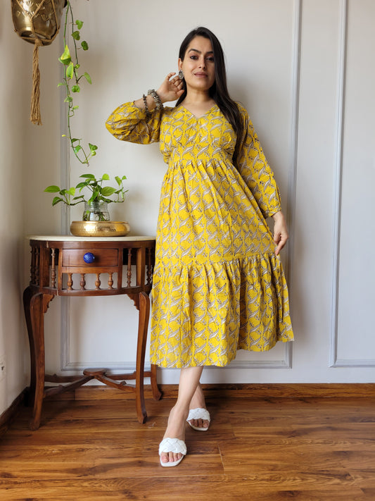 Pure Cotton Hand Block Printed Dress