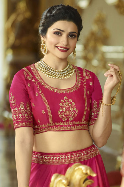 Prachi Desai Pink Art Silk Lehenga Choli