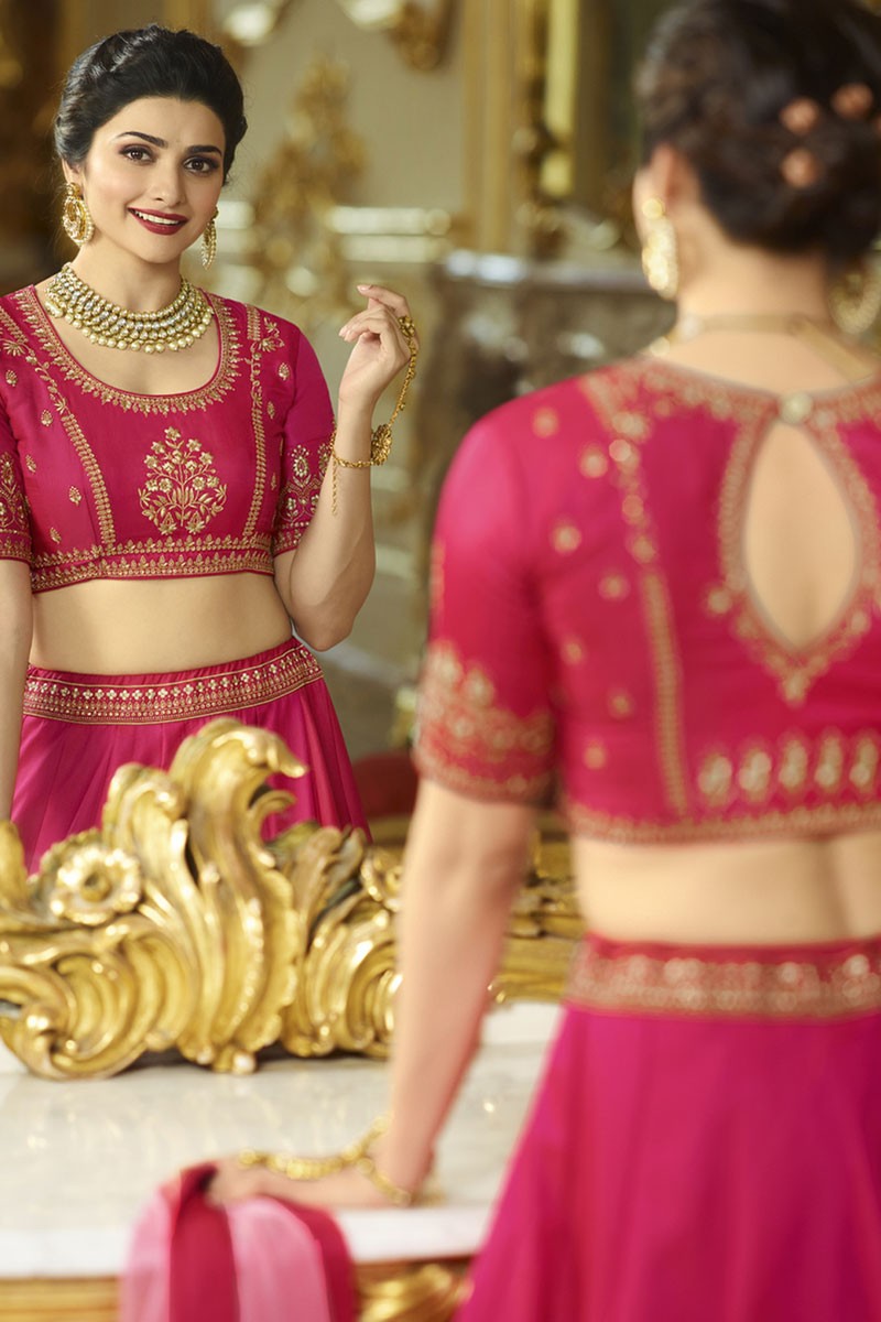 Prachi Desai Pink Art Silk Lehenga Choli