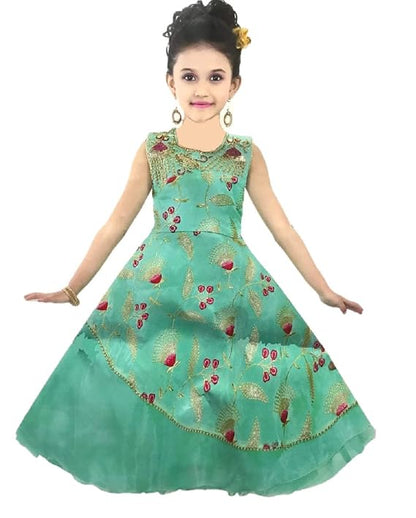 Green Color Gown for Girls