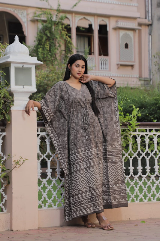 Pure Cotton Hand block printed kaftan