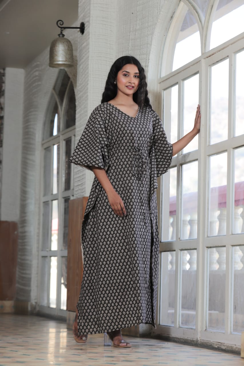 Pure Cotton Hand block printed kaftan