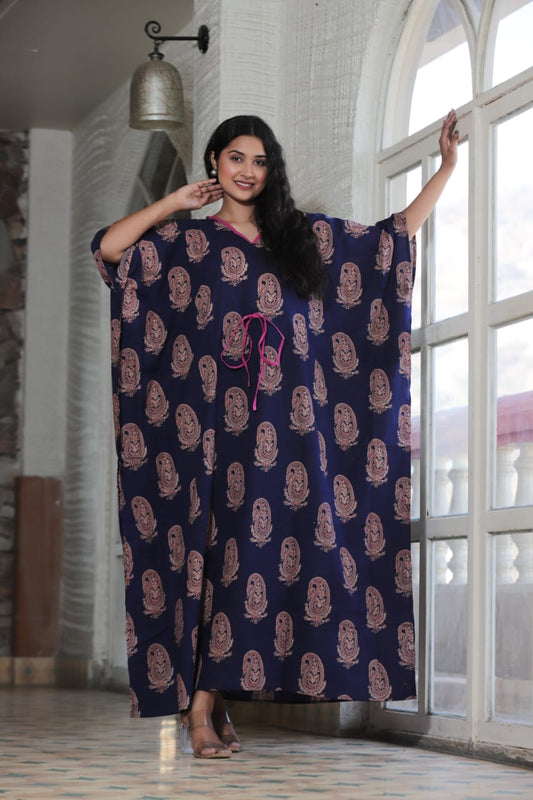 Pure Cotton Hand block printed kaftan