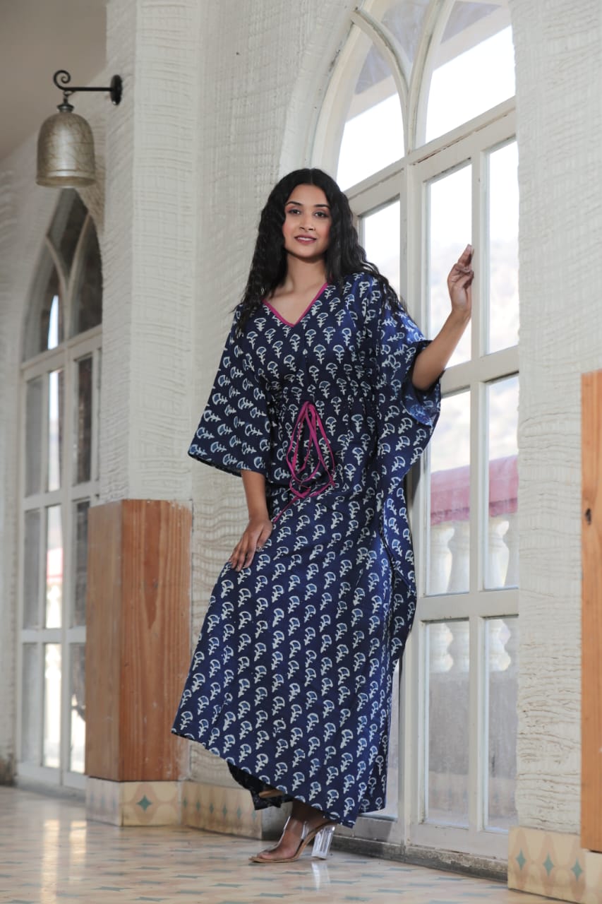 Pure Cotton Hand block printed kaftan